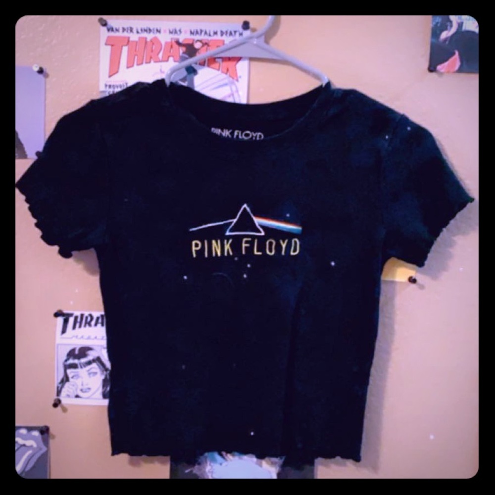 pink floyd crop tee shirt